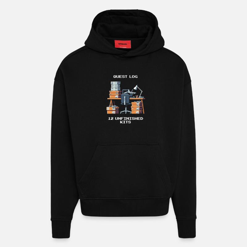 Questlog: 12 unfertige Kits | Modellbau - Hoodie- made by SPREAD  - SOLID BLACK