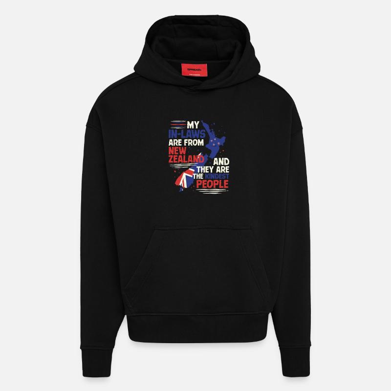 Neuseeland Verwandte Schwiegermutter - Hoodie- made by SPREAD - SOLID BLACK