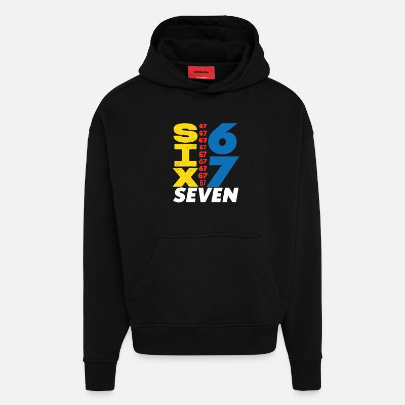 Six Sept, 67 - Sweat à capuche bio épais oversize fabriqué en UE - SOLID BLACK
