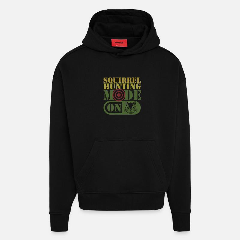 Chasseur d’écureuils Rat arboricole - Sweat à capuche bio épais oversize fabriqué en UE - SOLID BLACK