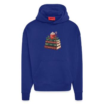 Bücher und Weihnachten – Geschenk für Leseratten - Hoodie- made by SPREAD  - SOLID BLACK - Vorne