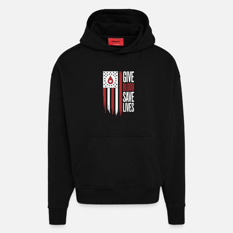 Blutspender Blutspende - Hoodie- made by SPREAD  - SOLID BLACK