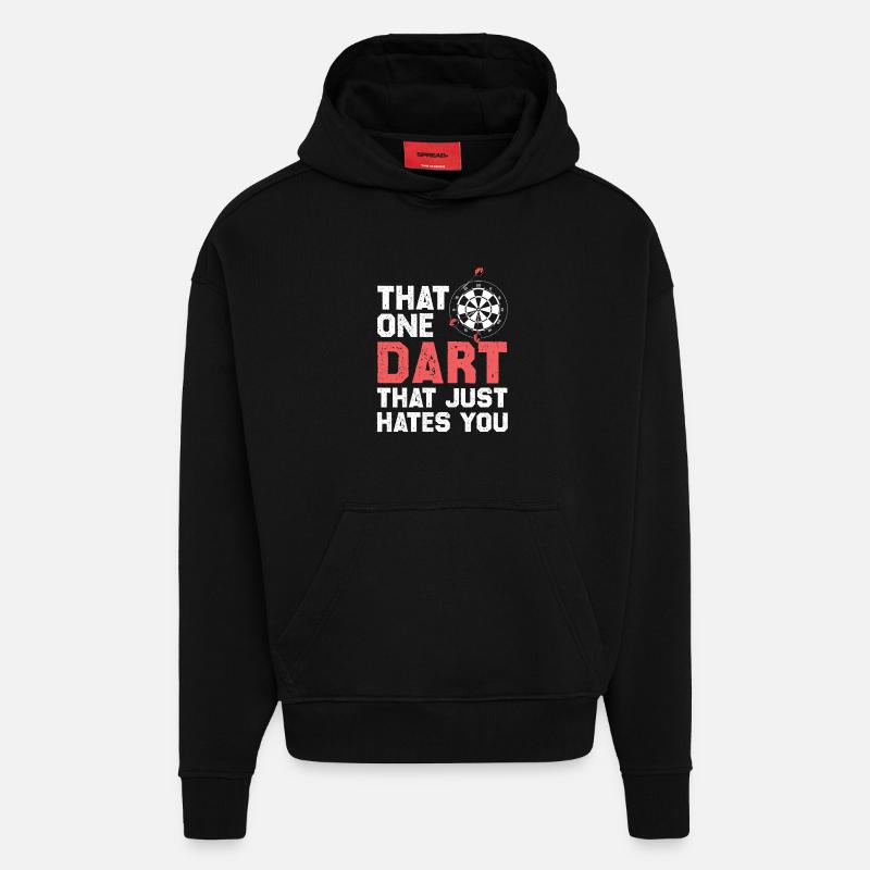 Une fléchette qui vous déteste - Sweat à capuche bio épais oversize fabriqué en UE - SOLID BLACK