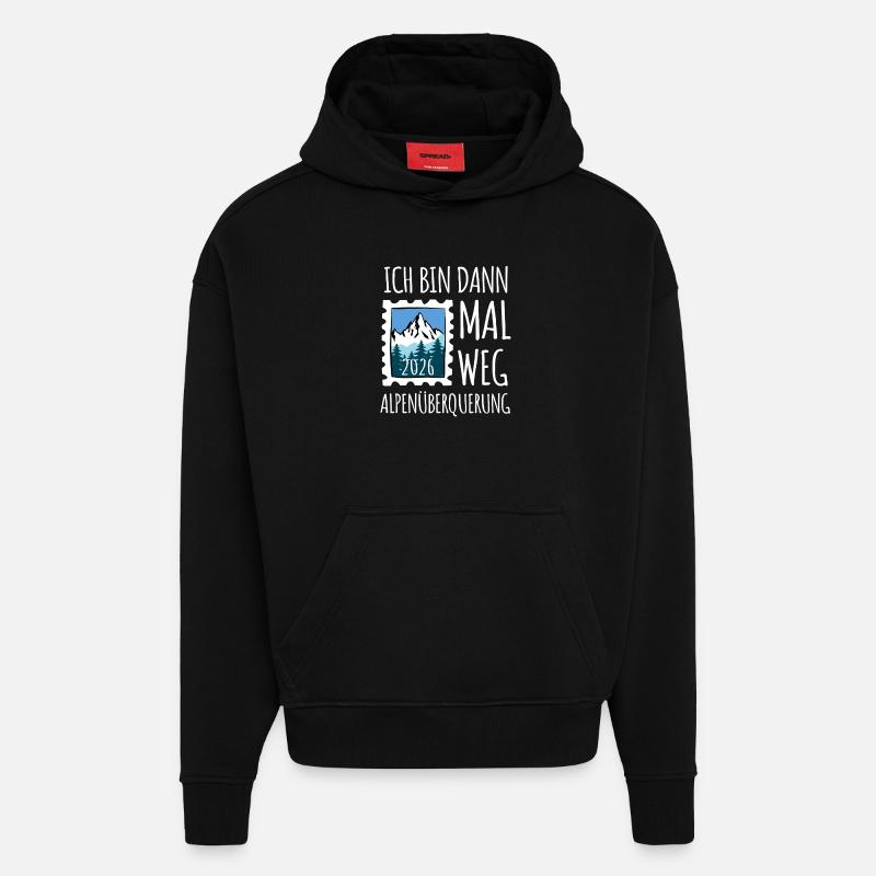 Alpen Überquerung 2026 - Wandern - Hoodie- made by SPREAD  - SOLID BLACK