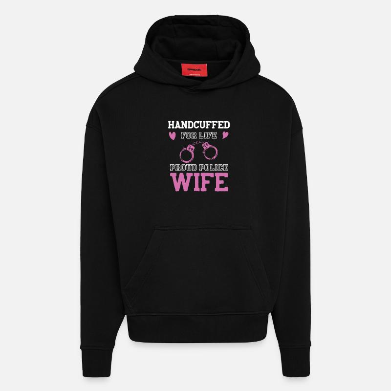 Handschellen Liebe Polizeifrau - Hoodie- made by SPREAD  - SOLID BLACK