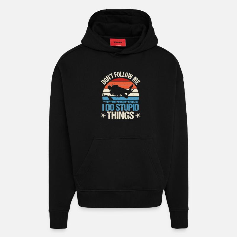 Taucher Tauchen - Hoodie- made by SPREAD - SOLID BLACK