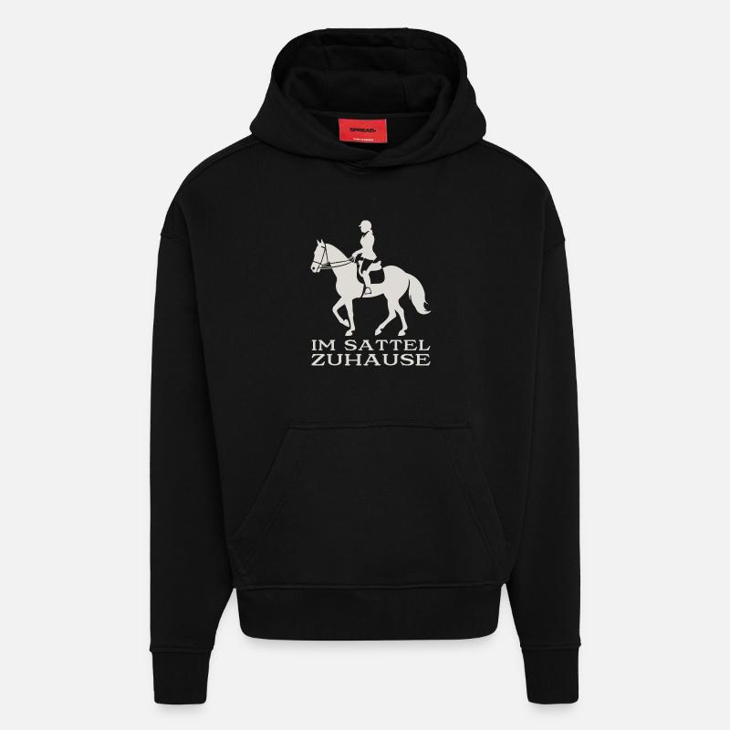 At home in the saddle - Hoodie- made by SPREAD  - SOLID BLACK