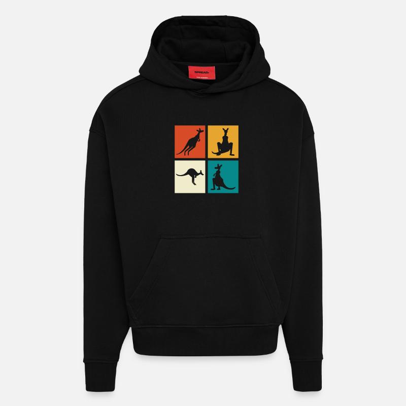 Känguru Vierbild Silhouetten - Hoodie- made by SPREAD  - SOLID BLACK