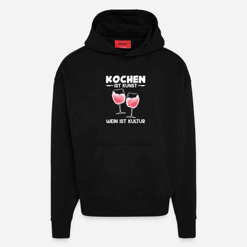 Chef COOKING IS ART Fun - Hoodie- made by SPREAD  - SOLID BLACK
