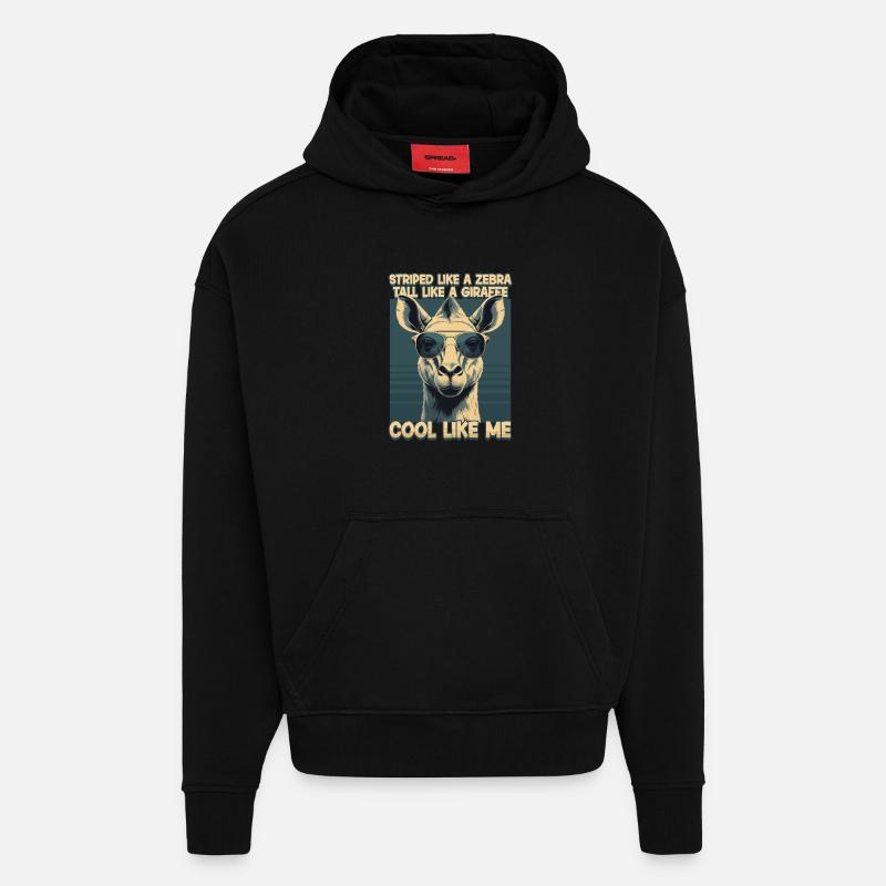 Okapi Tier - Hoodie- made by SPREAD  - SOLID BLACK