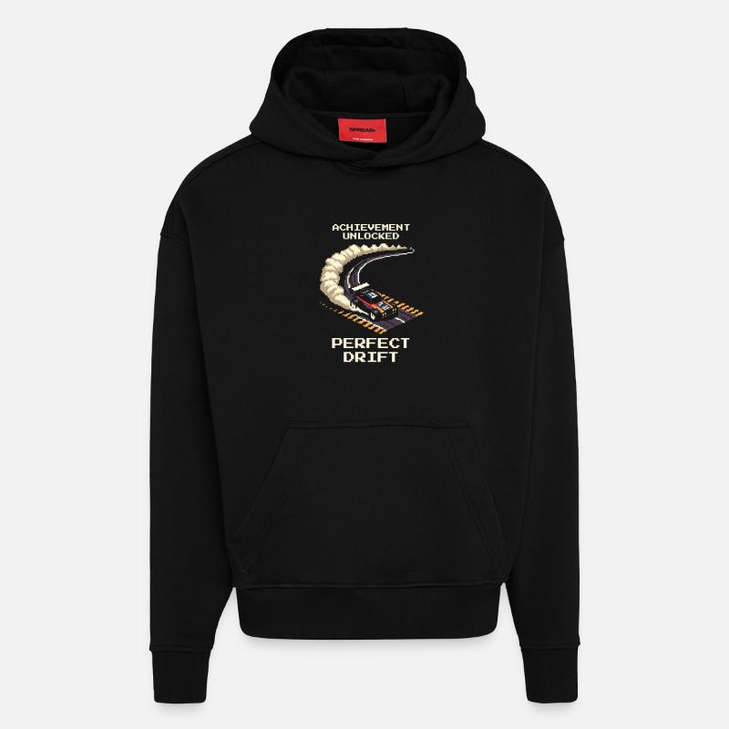 Succès : Dérive Parfaite | Dérive RC - Sweat à capuche bio épais oversize fabriqué en UE - SOLID BLACK