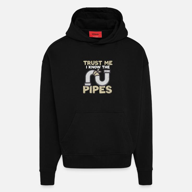 Pipe Layer Pipeline Builder - Hoodie- made by SPREAD  - SOLID BLACK