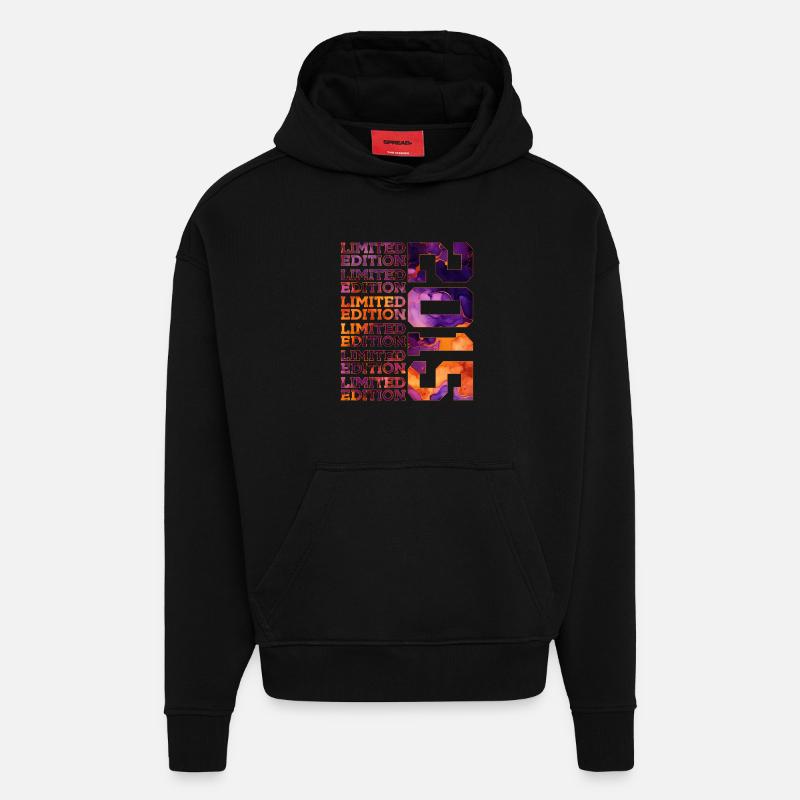 11E ANNIVERSAIRE ÉDITION LIMITÉE 2015 - Sweat à capuche bio épais oversize fabriqué en UE - SOLID BLACK