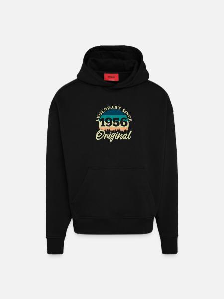 1956 Vintage Retro Original Birthday Gift - Hoodie- made by SPREAD - SOLID BLACK