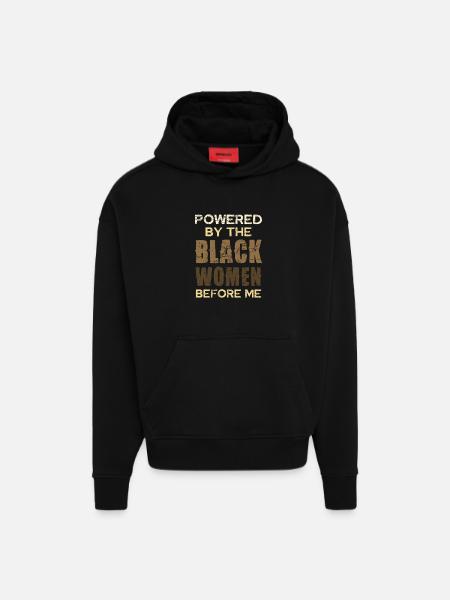Kraft Schwarzer Frauen Vor Mir - Hoodie- made by SPREAD - SOLID BLACK