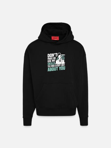 Unité d’observation pour détective privé - Sweat à capuche bio épais oversize fabriqué en UE - SOLID BLACK