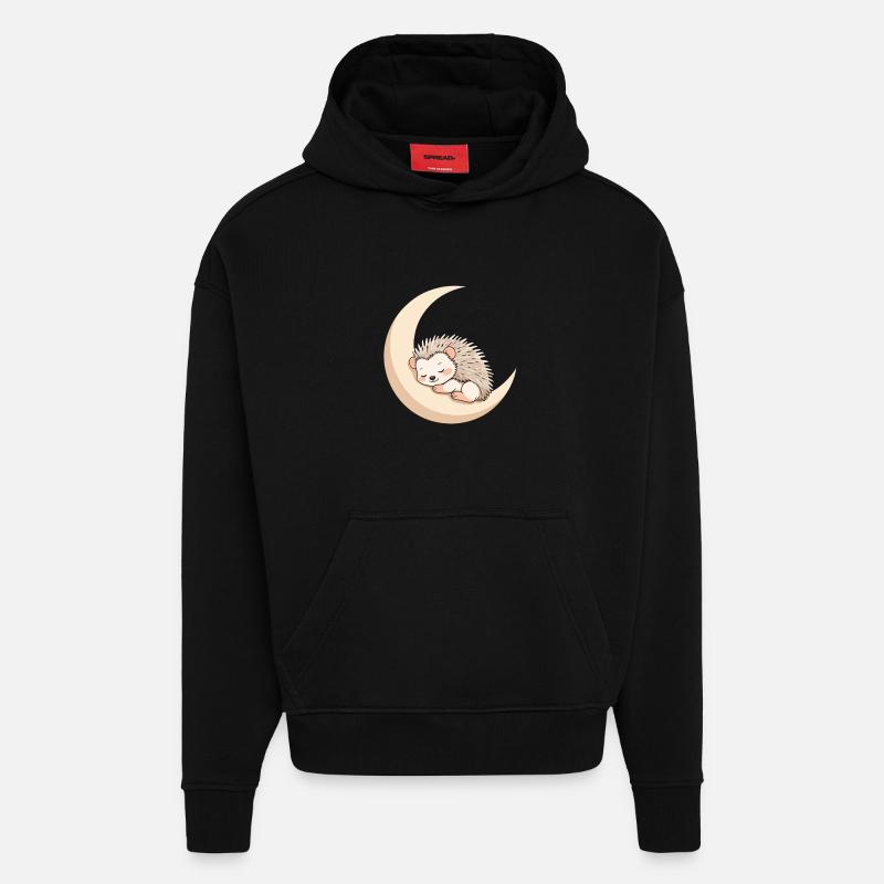 Mondschlaf Igel - Hoodie- made by SPREAD  - SOLID BLACK