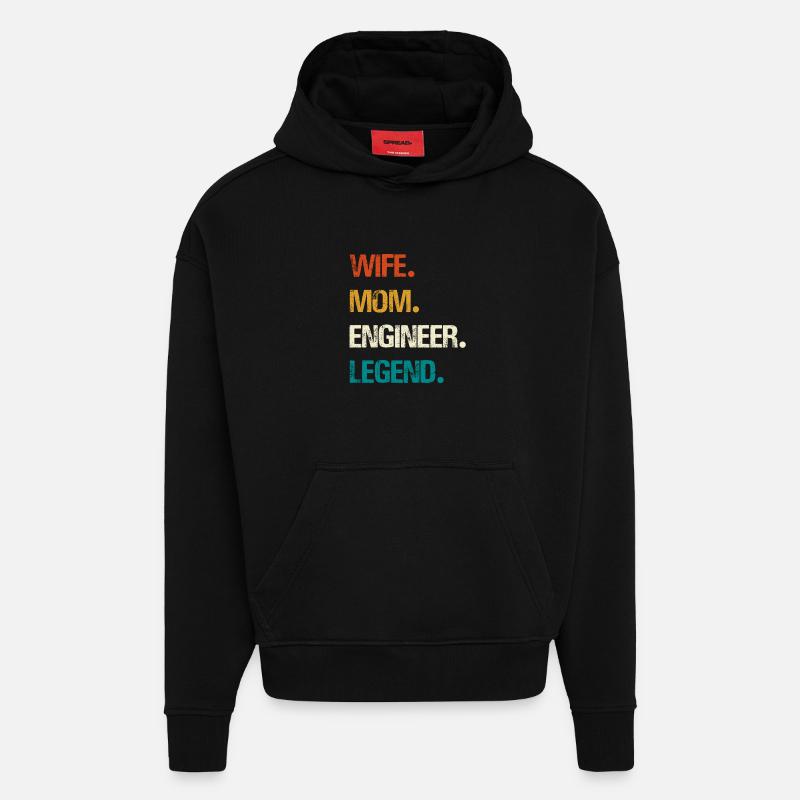 Engineer Legend – Strong Women's Technology - Hoodie- made by SPREAD  - SOLID BLACK