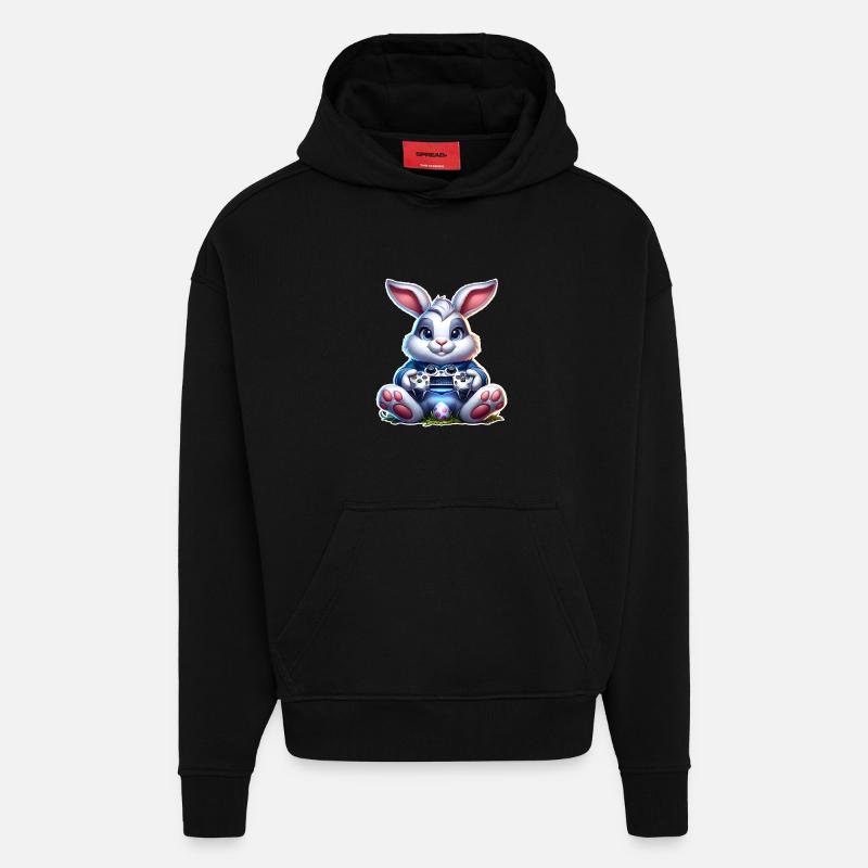 Easter Bunny Gaming Gamer - Hoodie- made by SPREAD  - SOLID BLACK