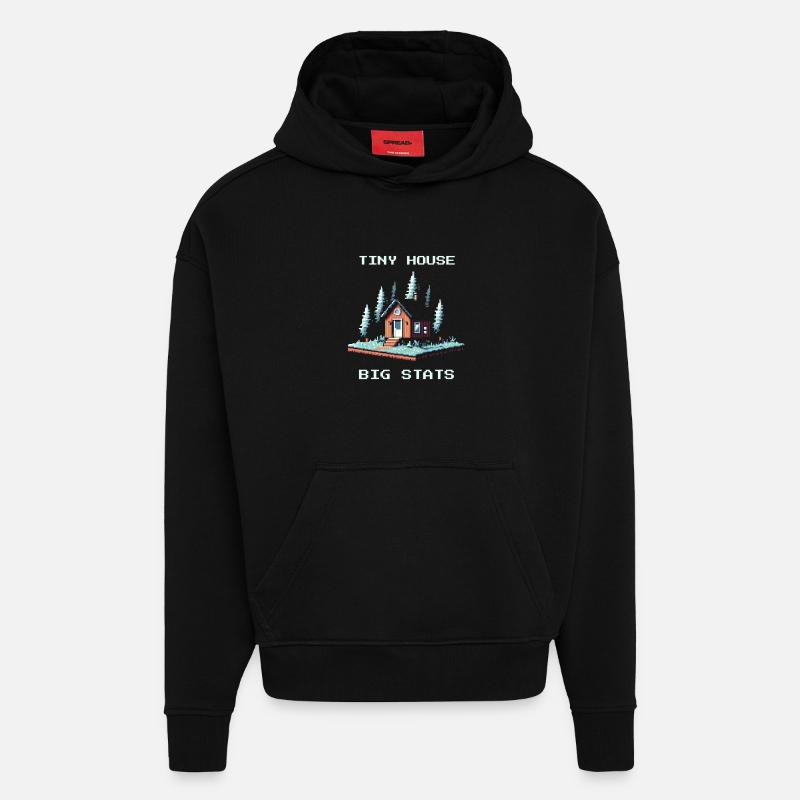 Tiny House, Big Values | Minimalism - Hoodie- made by SPREAD  - SOLID BLACK