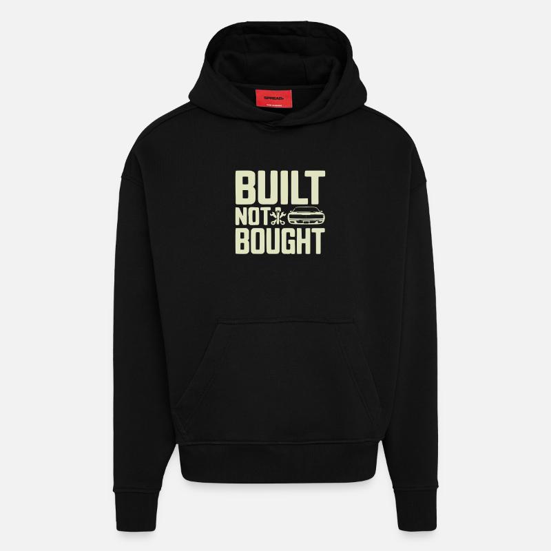 Built Not Bought Schrauber Statement - Hoodie- made by SPREAD - SOLID BLACK
