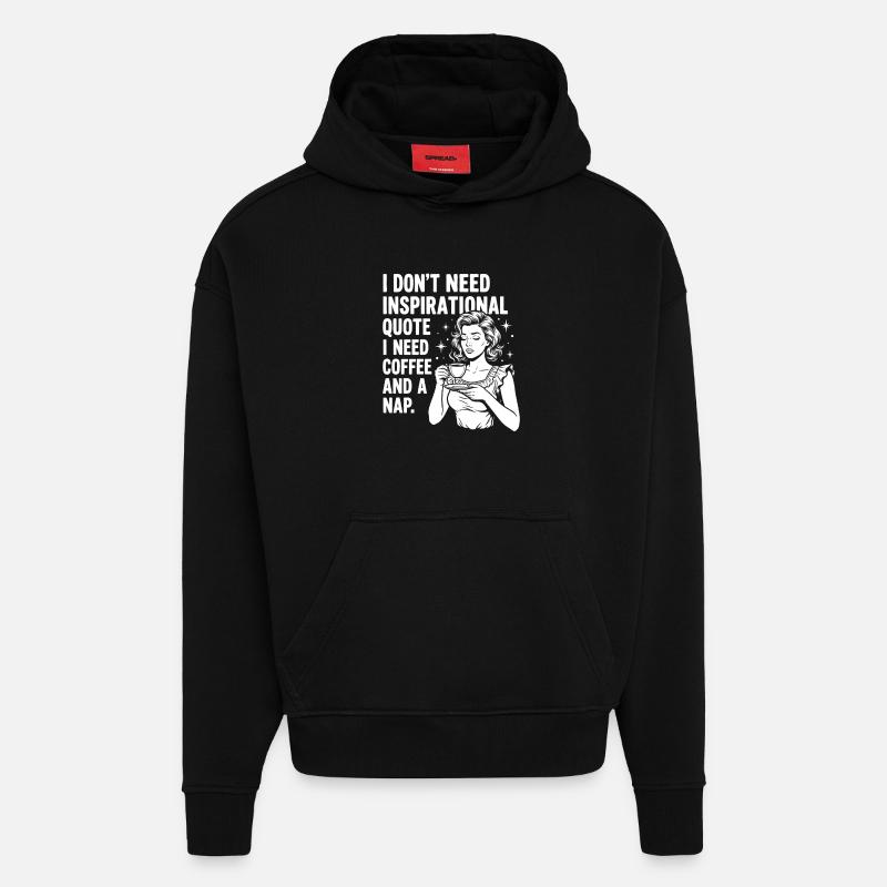 Echte Kaffeeliebe Nickerchen Statement - Hoodie- made by SPREAD  - SOLID BLACK