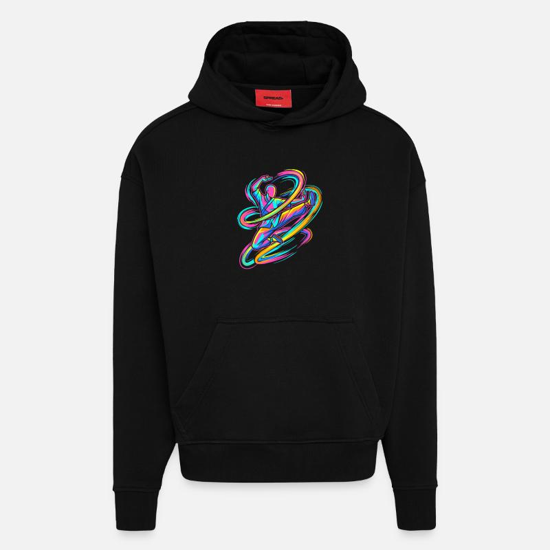 karaté - Sweat à capuche bio épais oversize fabriqué en UE - SOLID BLACK