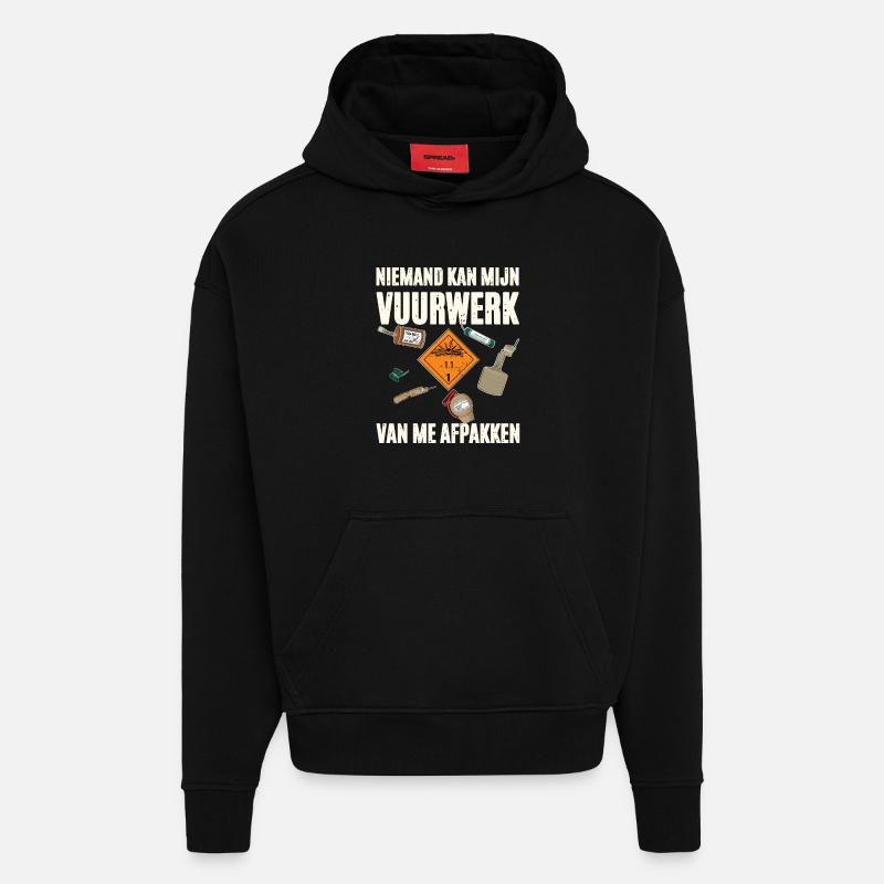Mijn Vuurwerk - Sweat à capuche bio épais oversize fabriqué en UE - SOLID BLACK