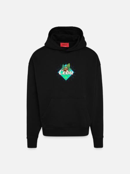 Cebu Island Philippines Coconut Retro Souvenir - Hoodie- made by SPREAD - SOLID BLACK
