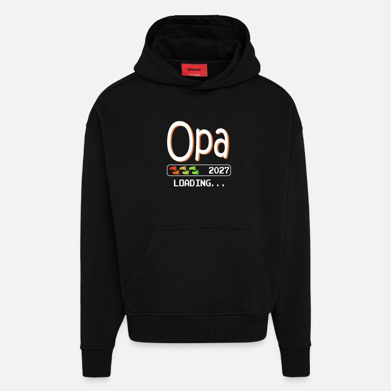 Werdender Opa 2027 loading zukünftiger Großvater - Hoodie- made by SPREAD  - SOLID BLACK
