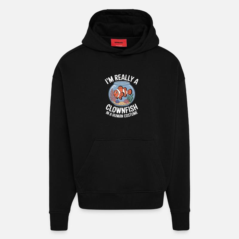 CLOWNFISH - Hoodie- made by SPREAD - SOLID BLACK