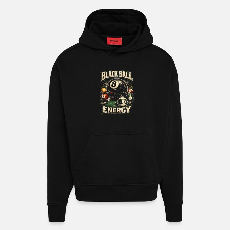 8-Ball Billard - Hoodie- made by SPREAD  - SOLID BLACK