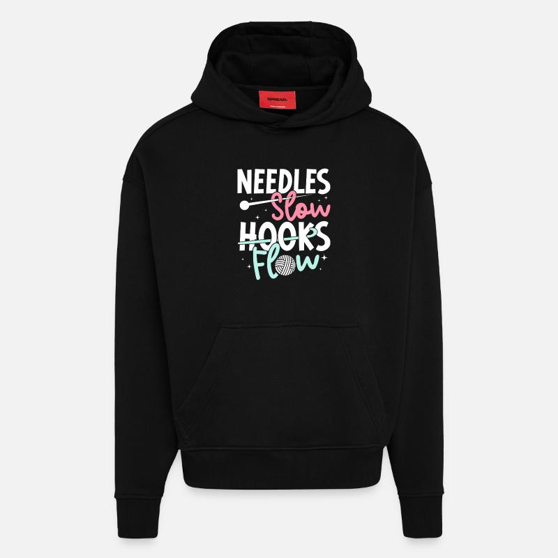 Crochet Hooks Flow Crocheter - Hoodie- made by SPREAD - SOLID BLACK