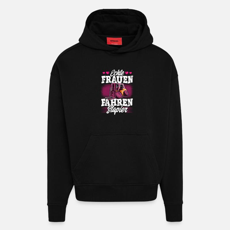 Staplerfahrerin - Hoodie- made by SPREAD - SOLID BLACK