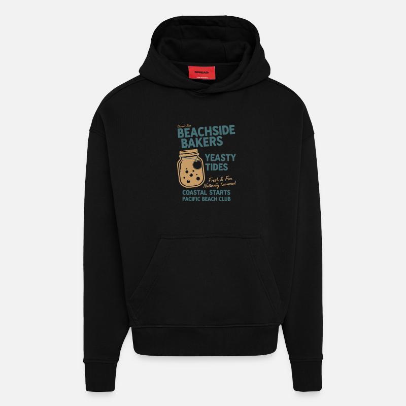 Sauerteigbrot Backen Strandbäcker Hefig - Hoodie- made by SPREAD - SOLID BLACK