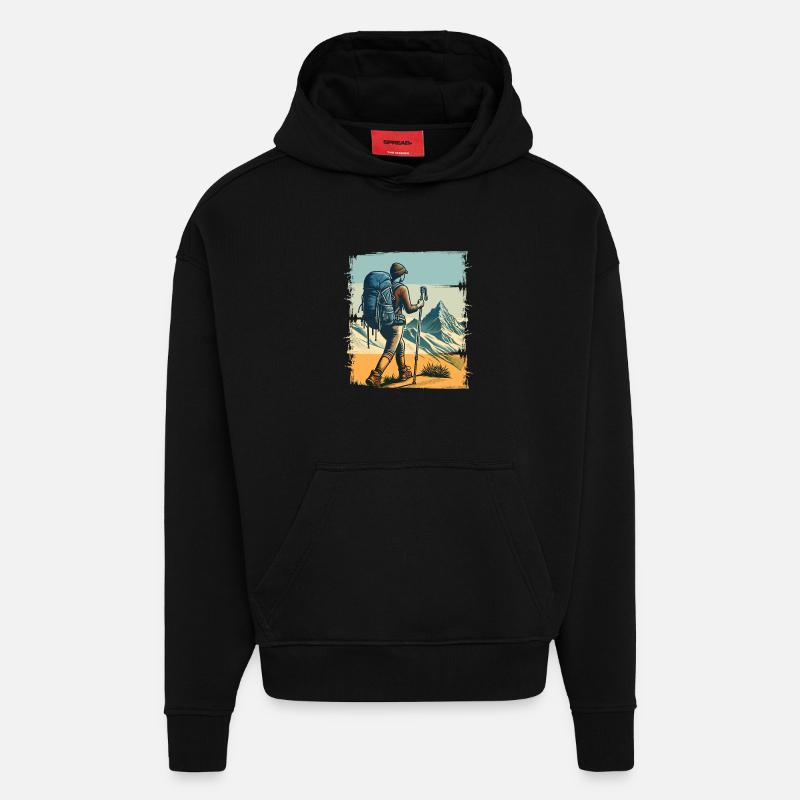 Wander - Hoodie- made by SPREAD - SOLID BLACK