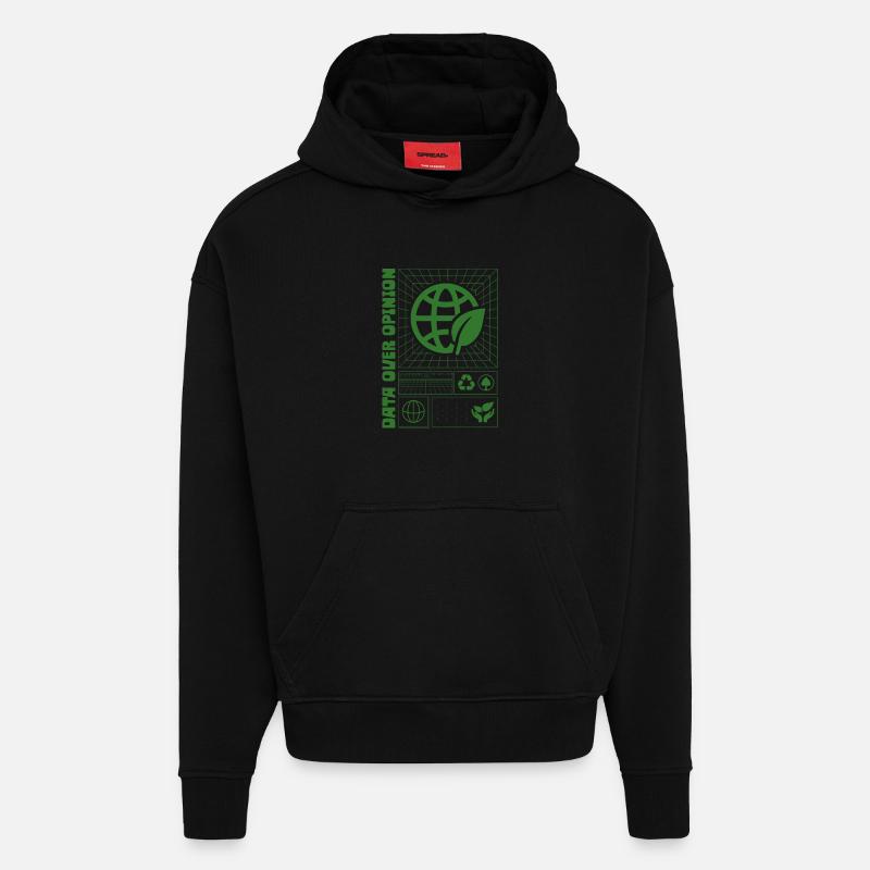 Ecologist Ecology Data Over Opinion - Hoodie- made by SPREAD  - SOLID BLACK