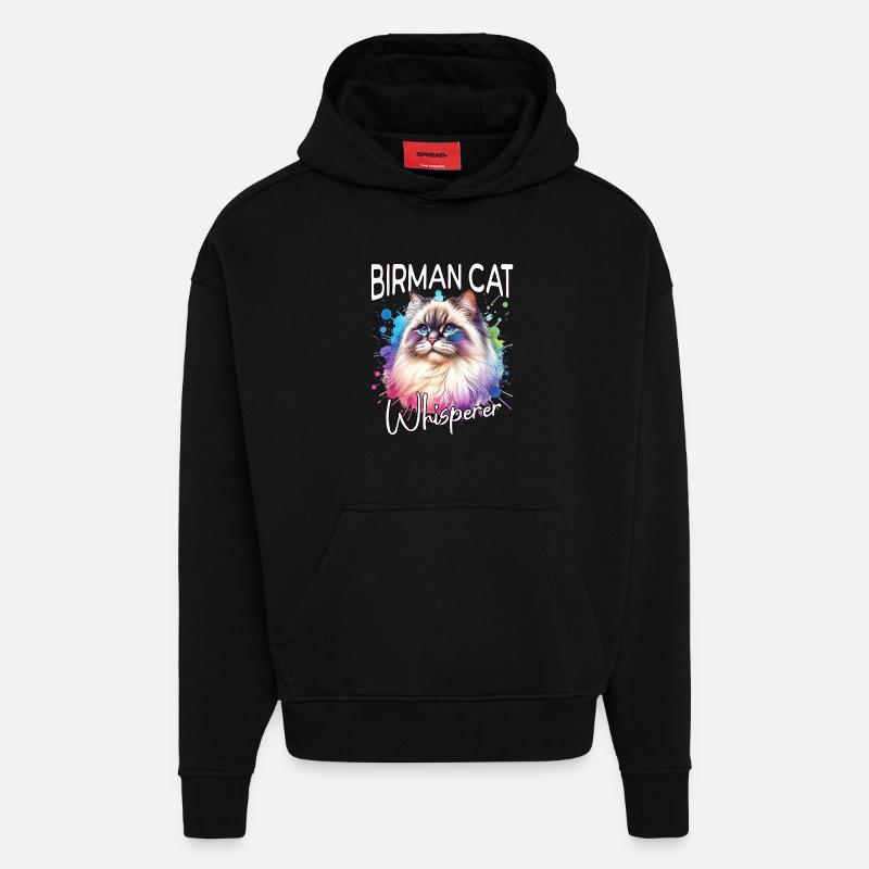 Birma Katze Flüsterer - Hoodie- made by SPREAD - SOLID BLACK
