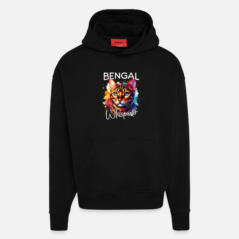 Bengal Cat Whisperer - Hoodie- made by SPREAD  - SOLID BLACK