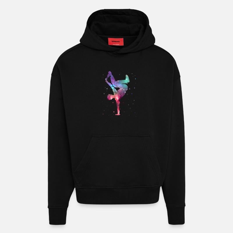Breakdancing Breakdancer Weltraum Breakdance - Hoodie- made by SPREAD - SOLID BLACK