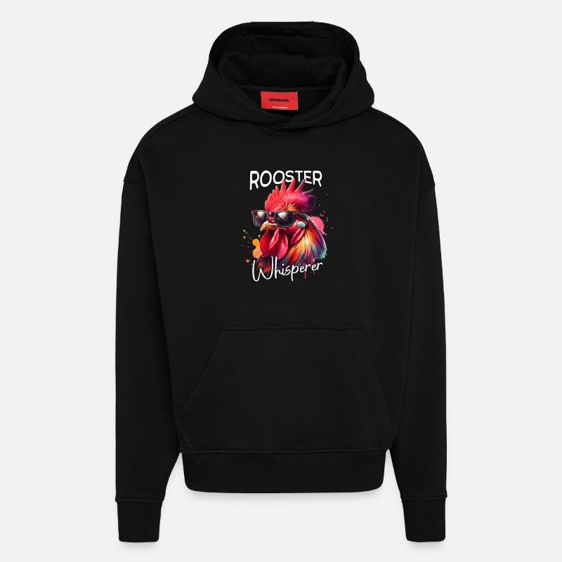 Le Murmureur de Coq - Sweat à capuche bio épais oversize fabriqué en UE - SOLID BLACK