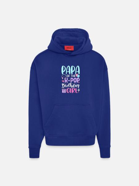 Papa de La Fille d’anniversaire K-Pop - Sweat à capuche bio épais oversize fabriqué en UE - SOLID BLACK