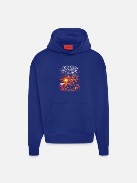 For Gammel Til At Pleje Klub Bedstemor Ferie - Heavyweight oversized organic hoodie made in EU - SOLID BLACK