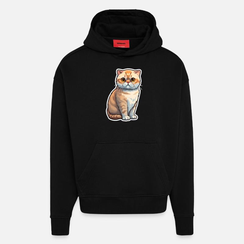 Scottish Fold Katze - Hoodie- made by SPREAD  - SOLID BLACK