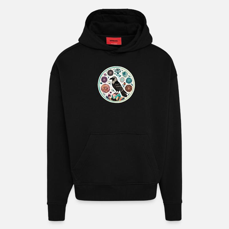 Corbeau - Sweat à capuche bio épais oversize fabriqué en UE - SOLID BLACK
