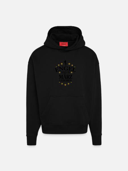 Ange de mars - Sweat à capuche bio épais oversize fabriqué en UE - SOLID BLACK