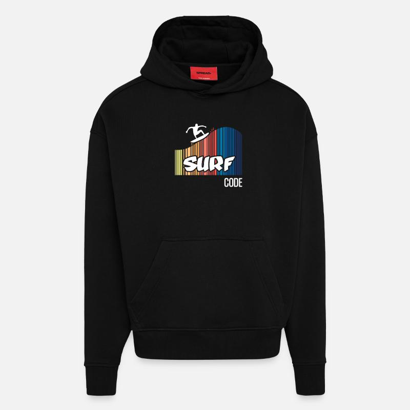 Surfcode (dunkel) - Hoodie- made by SPREAD  - SOLID BLACK