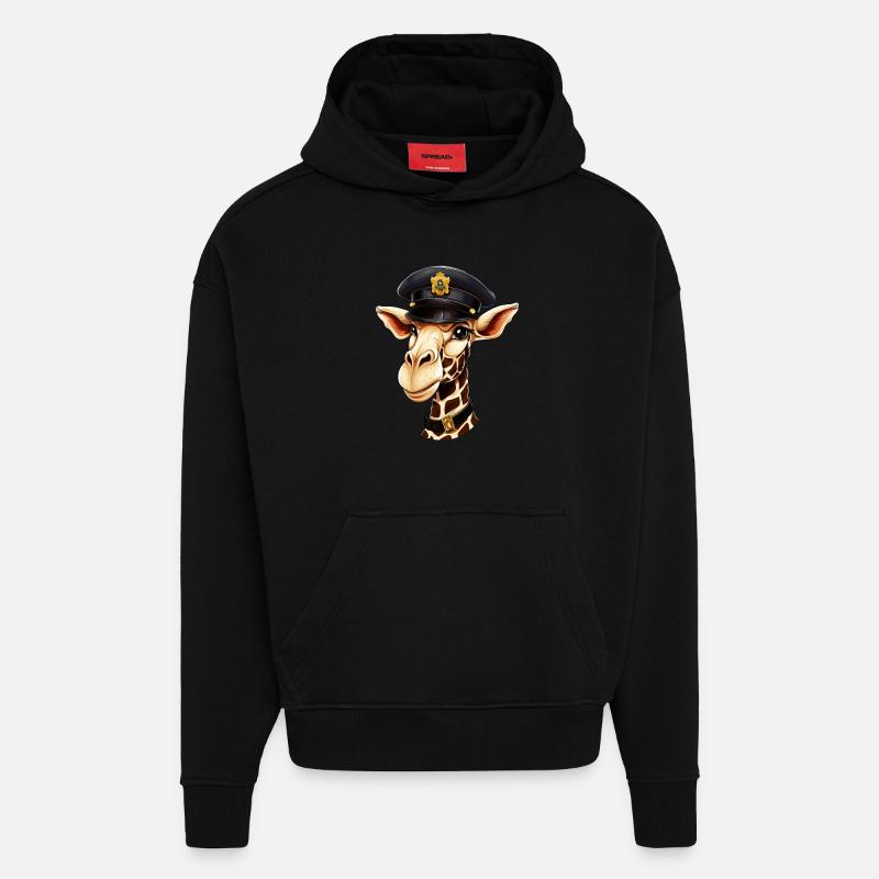 Polizei Giraffe - Hoodie- made by SPREAD  - SOLID BLACK