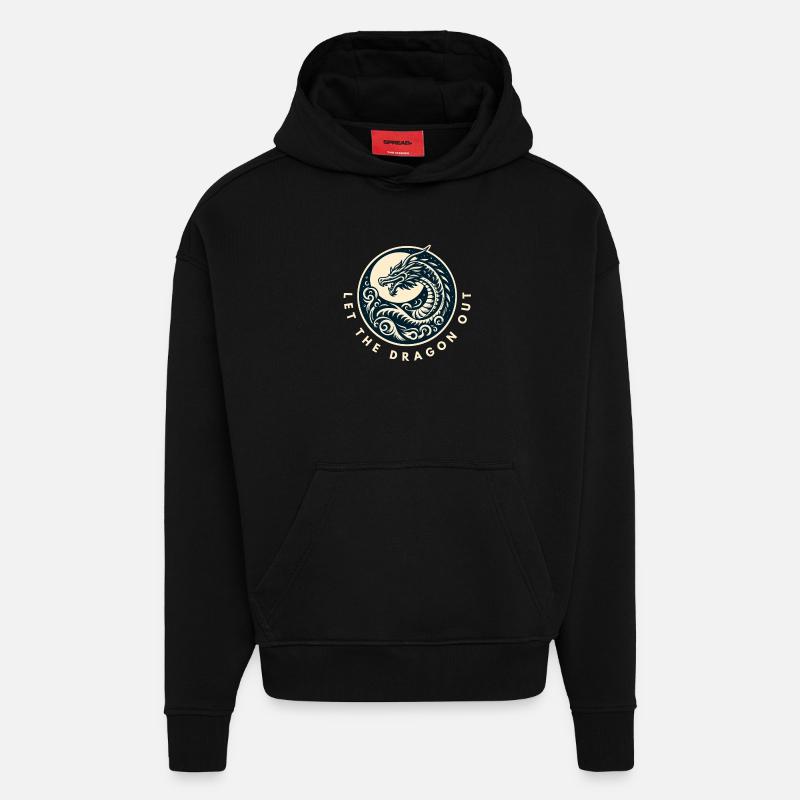 Lass den Drachen raus - Hoodie- made by SPREAD - SOLID BLACK