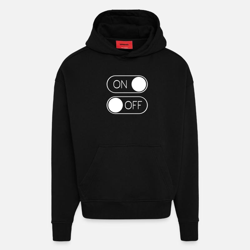 Toggle Graphic On Off Switch - Hoodie- made by SPREAD  - SOLID BLACK